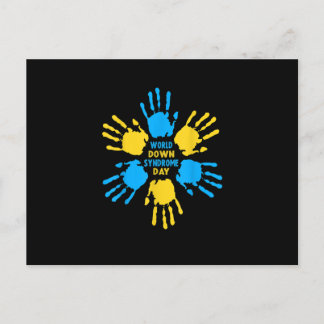 Hand Print World Down Syndrome Day T Shirt Women K Postcard