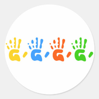 Hand Prints Classic Round Sticker