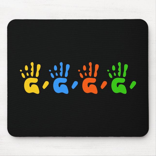 Hand Prints Mouse Pad (Front)