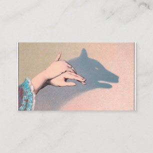 Hand Puppets Wolf Victorian Vintage Chiaroscuro Business Card