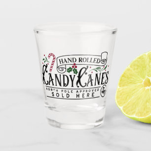 Hand Rolled Candy Canes Shot Glass