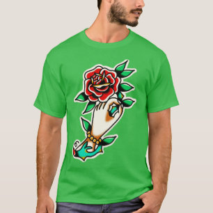 Hand Rose Traditional Tattoo T-Shirt