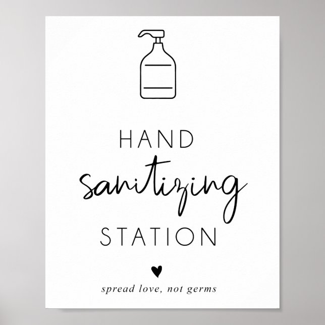 Hand sanitising Station Minimalist elegant Poster (Front)