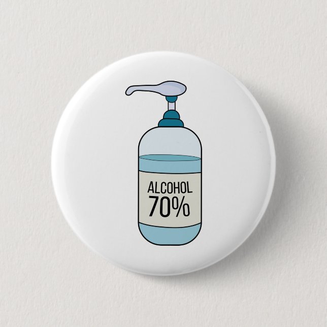 Hand Sanitizer Gel with 70% Alcohol 6 Cm Round Badge (Front)