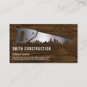 Hand Saw   Metallic Wood Business Card