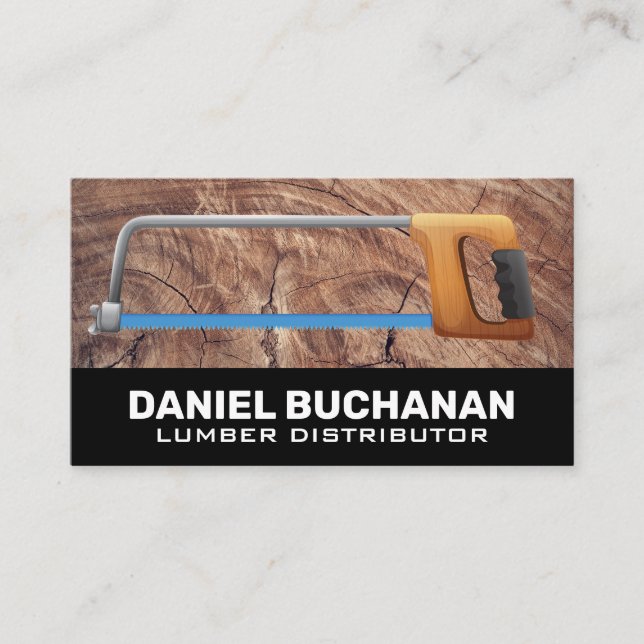 Hand Saw | Wood Grain Business Card (Front)
