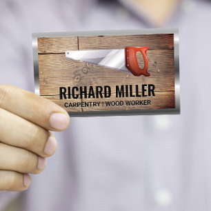 Hand Saw   Wooden Boards   Carpenter Business Card