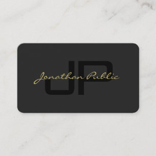 Hand Script Black & Gold Luxurious Premium Pearl Business Card