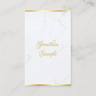 Hand Script Elegant Classy Marble Gold Template Business Card