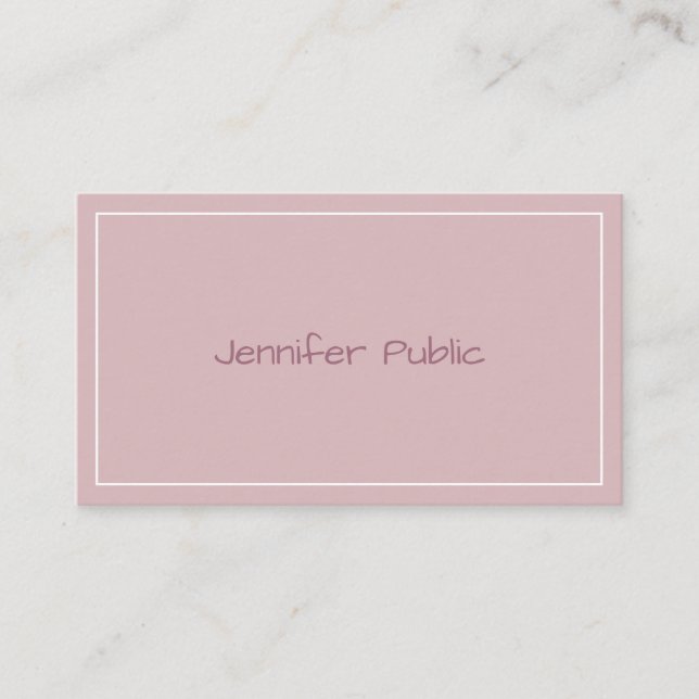 Hand Script Elegant Colours Modern Template Pretty Business Card (Front)