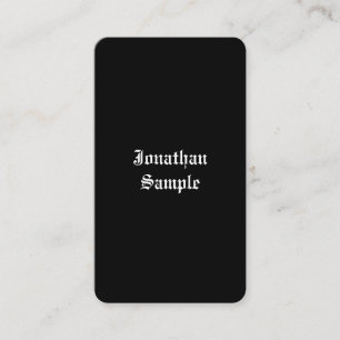 Hand Script Font Text Black White Classic Retro BW Business Card