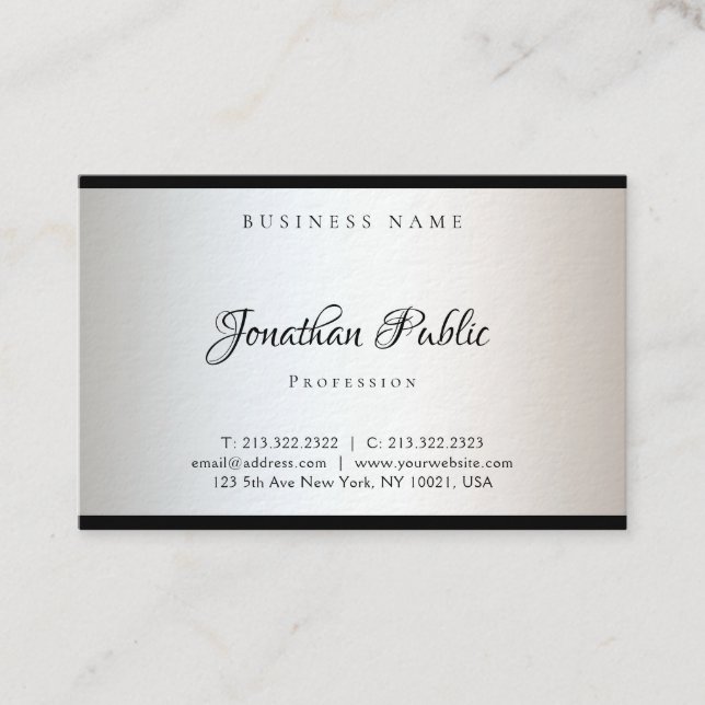 Hand Script Minimalistic Elegant Modern Template Business Card (Front)