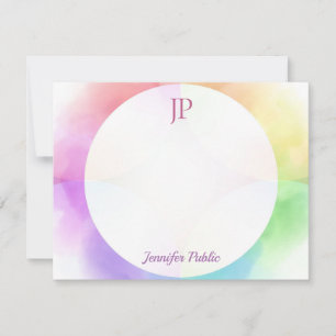 Hand Script Monogram Modern Watercolor Template