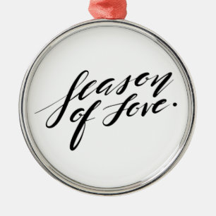 hand script season of love metal tree decoration
