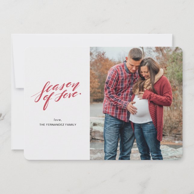 hand script season of love Photo Card (Front)