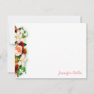 Hand Script Watercolor Flowers Colourful Template