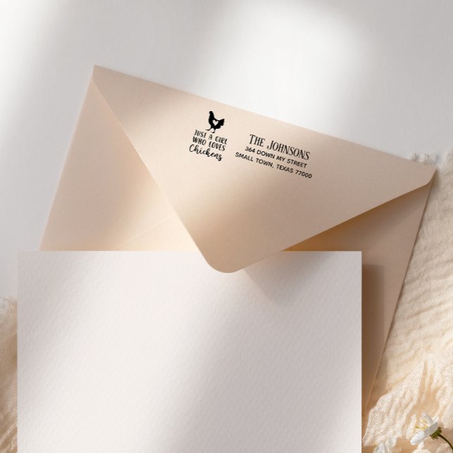 Hand Scripted Cute Just A Girl Who Loves Chickens Self-inking Stamp (Creator Uploaded)