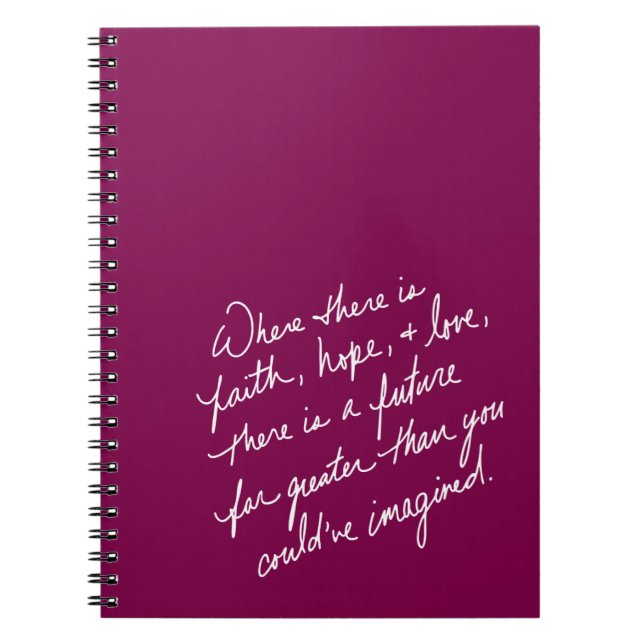 Hand-Scripted Faith Hope & Love Spiritual Notebook (Front)