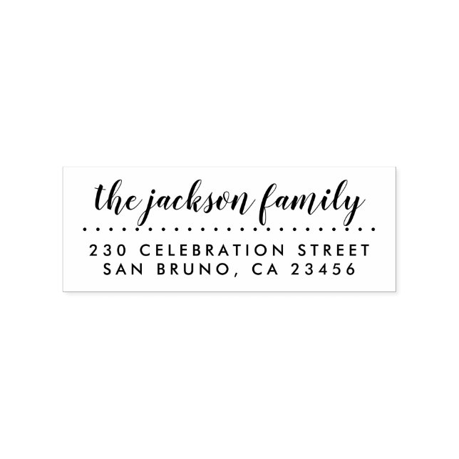 Hand Scripted Family Name | Return Address Rubber Stamp (Imprint)