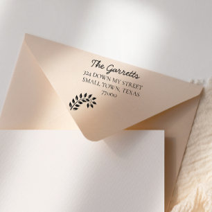 Hand Scripted Leaf Return Address Self-inking Stamp