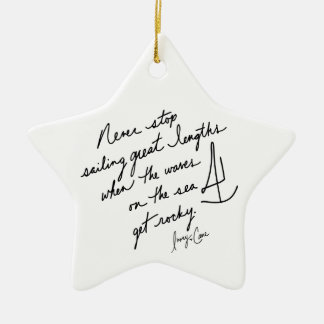 Hand-Scripted Never Stop Sailing Inspirational Ceramic Tree Decoration