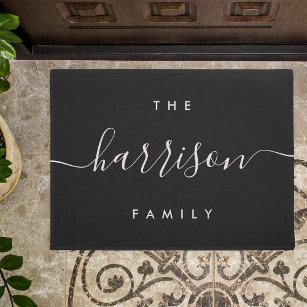 Hand Scripted   Personalised Family Name Doormat