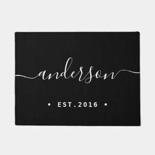 Hand Scripted   Personalised Family Name Doormat