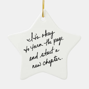 Hand-Scripted Start a New Chapter Inspirational Ceramic Tree Decoration