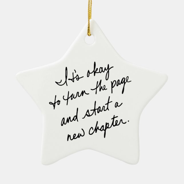 Hand-Scripted Start a New Chapter Inspirational Ceramic Tree Decoration (Front)