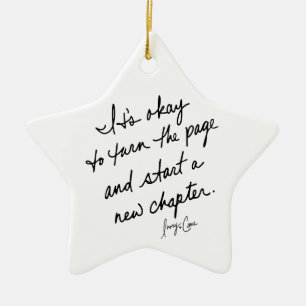 Hand-Scripted Start a New Chapter Inspirational Ceramic Tree Decoration