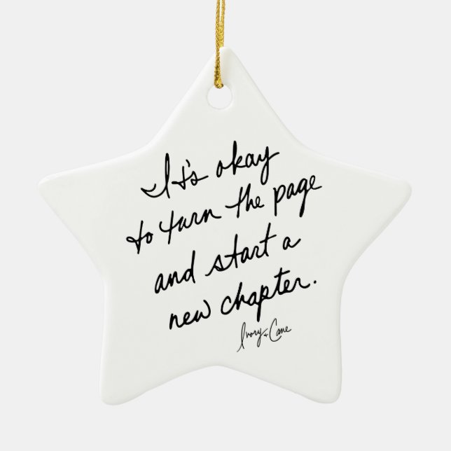 Hand-Scripted Start a New Chapter Inspirational Ceramic Tree Decoration (Front)