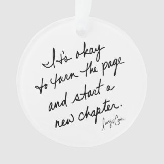 Hand-Scripted Start a New Chapter Inspirational Ornament
