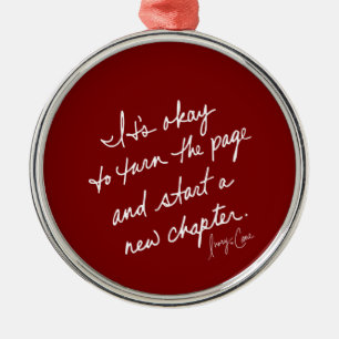 Hand-Scripted Start a New Chapter Spiritual Round Metal Tree Decoration