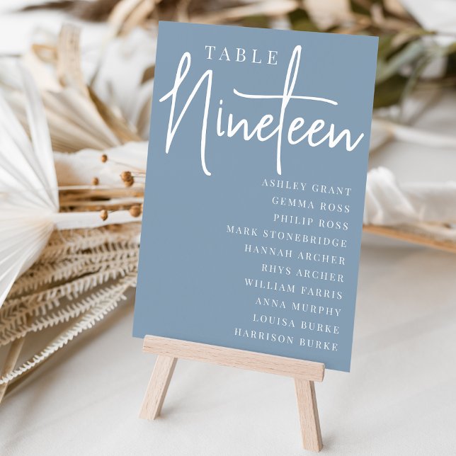 Hand Scripted Table NINETEEN + Guest Names Table Number (Creator Uploaded)