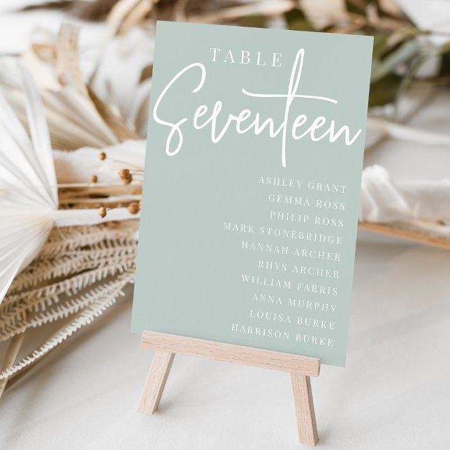 Hand Scripted Table SEVENTEEN + Guest Names Number (Creator Uploaded)