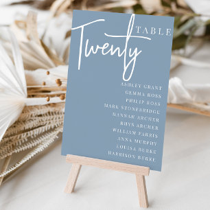 Hand Scripted Table TWENTY + Guest Names Number
