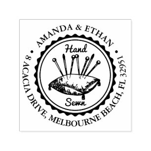 Hand Sewing theme self-inking stamp