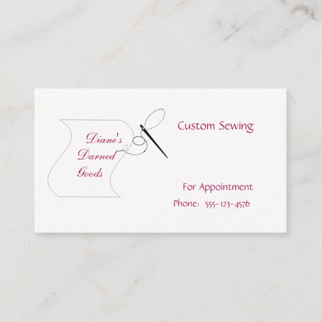 Hand Sewn Business Card (Front)