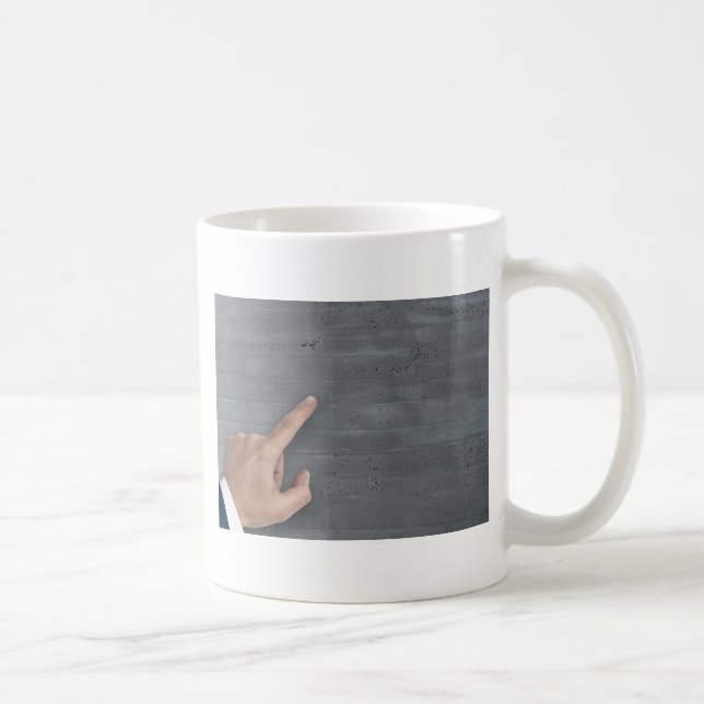 Hand showing concept on copy space template coffee mug (Right)