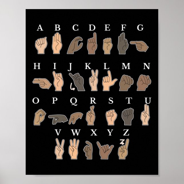 Hand Sign Language ASL Hand gesture deaf awareness (Front)