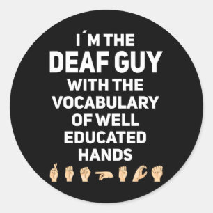 Hand Sign Language ASL Hand gesture deaf awareness Classic Round Sticker