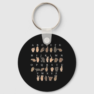 Hand Sign Language ASL Hand gesture deaf awareness Key Ring