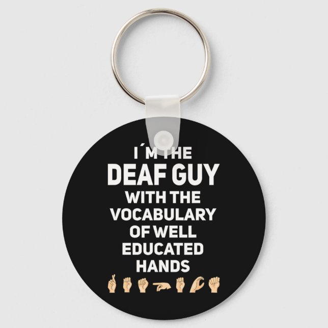 Hand Sign Language ASL Hand gesture deaf awareness Key Ring (Front)