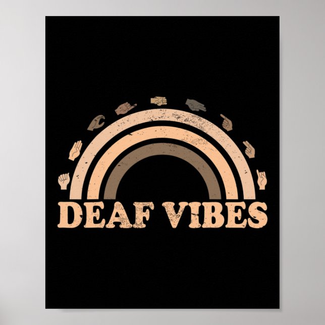 Hand Sign Language ASL Hand gesture deaf vibes awa (Front)
