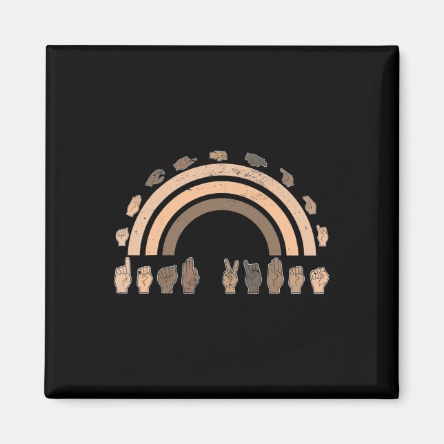 Hand Sign Language ASL Hand gesture deaf vibes awa Magnet (Front)