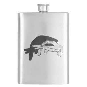 Hand Silhouette Anteater Hip Flask