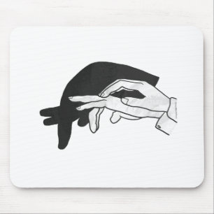 Hand Silhouette Anteater Mouse Pad