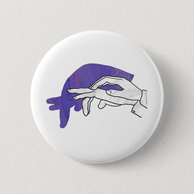 Hand Silhouette Anteater Purple 6 Cm Round Badge (Front)