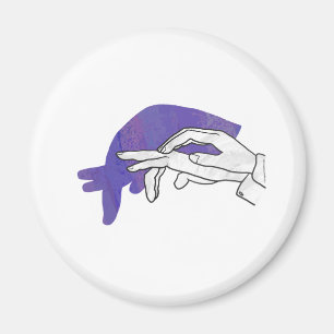 Hand Silhouette Anteater Purple Magnet