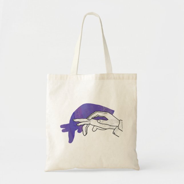 Hand Silhouette Anteater Purple Tote Bag (Front)